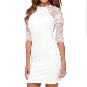 BB Dakota Women's Dress Sally Lace Back Bridal Shower A-Line Wedding Medium NWT
